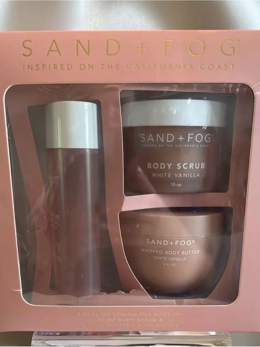 SAND+FOG White Vanilla Body Care Set - oil,butter & scrub